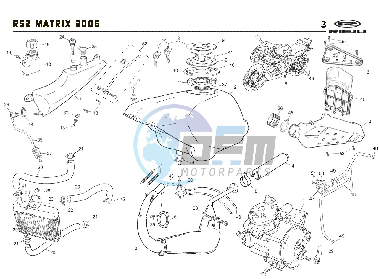 EXHAUST,RADIATOR,TANK, AIRFILTER