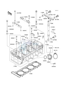 ZX 1100 D [NINJA ZX-11] (D7-D9) [NINJA ZX-11] drawing CYLINDER HEAD