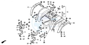 TRX300FW FOURTRAX 300 4X4 drawing REAR FENDER