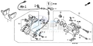 CBR600RAA Korea - (KO / ABS) drawing REAR BRAKE CALIPER (CBR600RA)