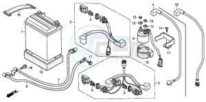 TRX250TE FOURTRAX ES drawing BATTERY