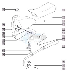 SUPER_TOM_V-K3 50 V-K3 drawing Fuel tank-seat-exhaust system