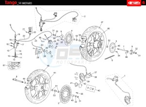 TANGO-50-MOTARD-WHITE drawing WHEEL - BRAKES