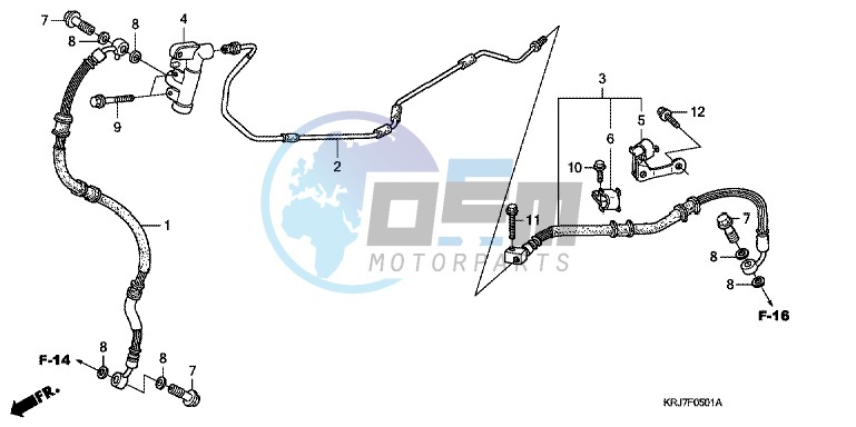 REAR BRAKE PIPE (FES125) (FES150)