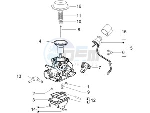 Beverly 125 drawing Carburetors components