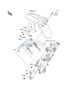 NINJA 250R EX250KBFA GB XX (EU ME A(FRICA) drawing Front Fender(s)