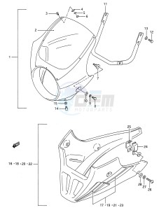 GS500E (E28) drawing COWLING (MODEL K L OPTIONAL)