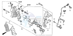 CBF600S drawing FRONT BRAKE CALIPER (R.) (CBF600SA8/NA8)