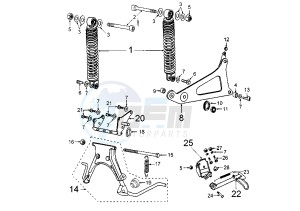 ELYSTAR - 150 cc drawing SHOCK ABSORBER STANDS