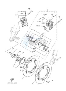 MT09A MT-09 STREET RALLY ABS 900 (2DRJ 2DRK) drawing FRONT BRAKE CALIPER