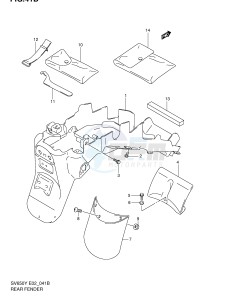 SV650 (E2) drawing REAR FENDER (E18)