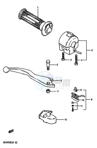 GSX550E (F-G-H) drawing RIGHT HANDLE SWITCH (GSX550EF EUF EG EUG EUH)