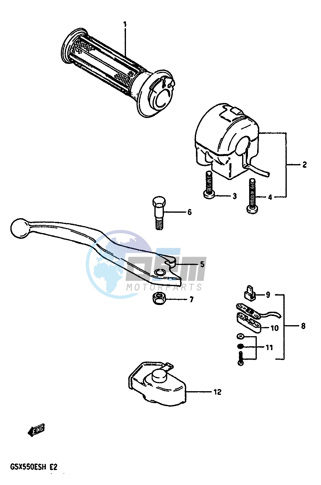 RIGHT HANDLE SWITCH (GSX550EF EUF EG EUG EUH)