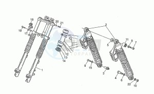 NTX 650 drawing Front/rear  shock absorber