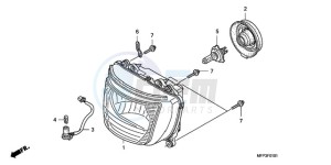 CB1300SA9 KO / ABS BCT TY2 drawing HEADLIGHT (CB1300S/CB1300 SA)