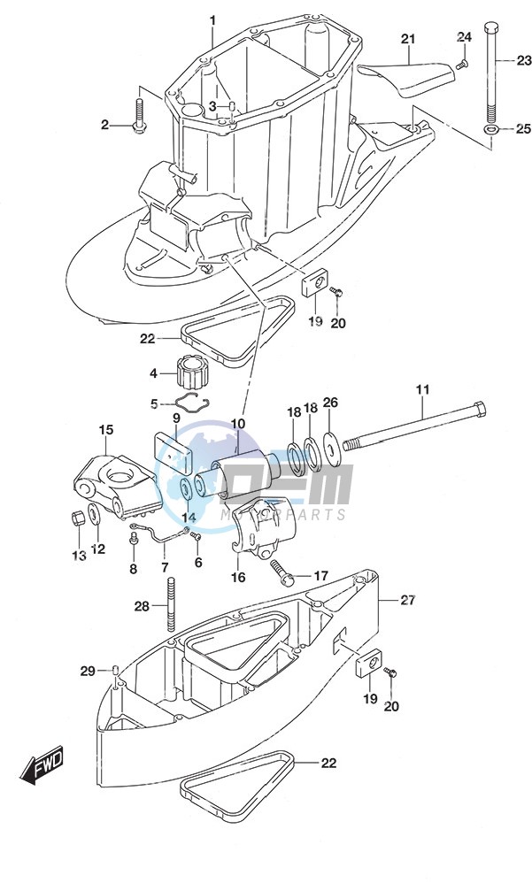 Drive Shaft Housing w/Transom (XX)