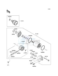 JET SKI 900 STX JT900-E2 FR drawing Starter Motor