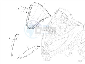 MP3 300 HPE (EMEA, APAC) drawing Windshield - Glass