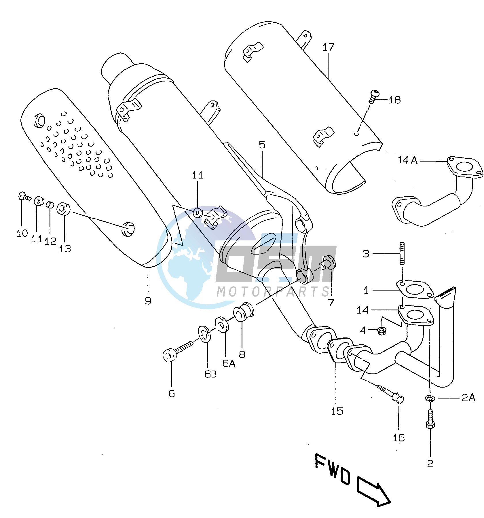 MUFFLER (model X Y except P26 and AY50 P39 )