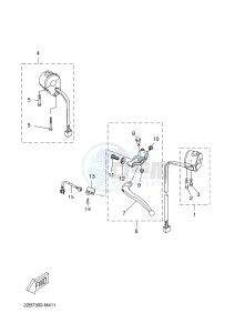 WR125X (22B8 22B8 22B8) drawing HANDLE SWITCH & LEVER