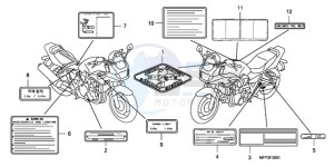 CB1300SA9 SI / ABS BCT MME TWO - (SI / ABS BCT MME TWO) drawing CAUTION LABEL (CB1300S/CB 1300SA)