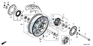 CB500XAF CB500X UK - (E) drawing REAR WHEEL