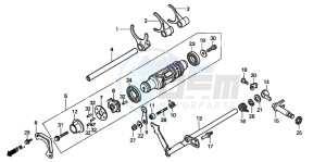 GL1500CD drawing SHIFT DRUM/SHIFT FORK