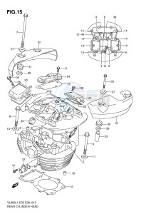 VL800 (E3-E28) VOLUSIA drawing REAR CYLINDER HEAD (VL800CL1 E28)