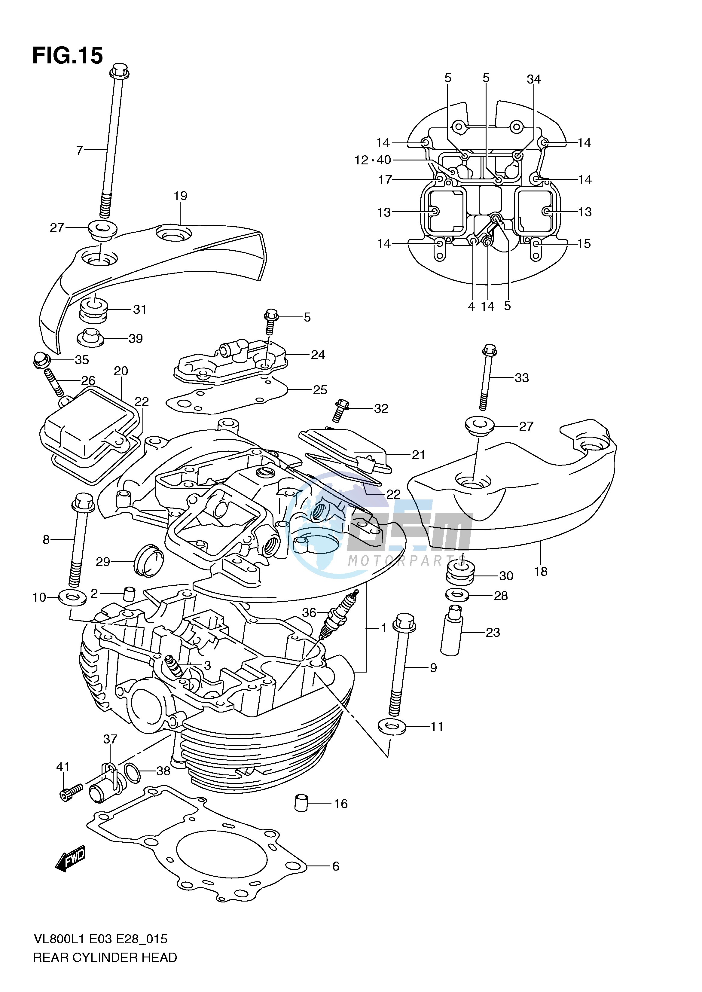 REAR CYLINDER HEAD (VL800CL1 E28)