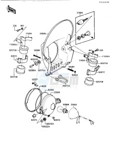 KDX 250 B [KDX250] (B2) [KDX250] drawing HEADLIGHT -- 82 KDX250-B2- -