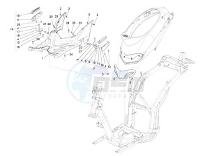 Liberty 125 4t 3v ie e3 drawing Central cover - Footrests