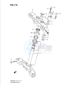 GSXF650 drawing STEERING STEM (GSX650FUAL1 E21)