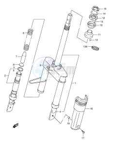 AE50 (E1) drawing FRONT FORK (SEE NOTE)