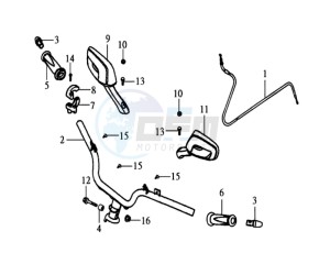 EURO MX 125 DUAL DISK 50 drawing HANDLEBAR / BRAKE LEVERS CPL  L /R