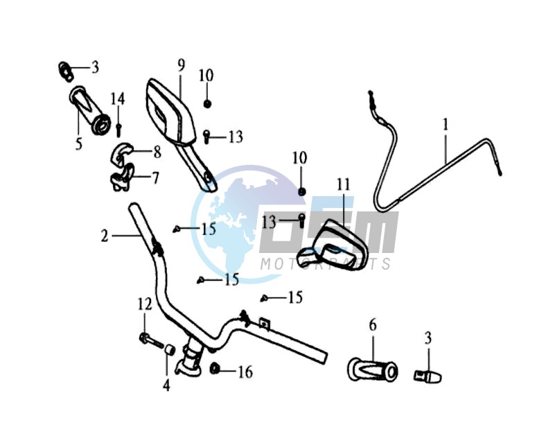 HANDLEBAR / BRAKE LEVERS CPL  L /R