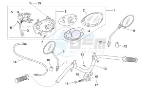 Scarabeo 50 2t e2 (eng. piaggio) drawing Handlebar - Dashboard