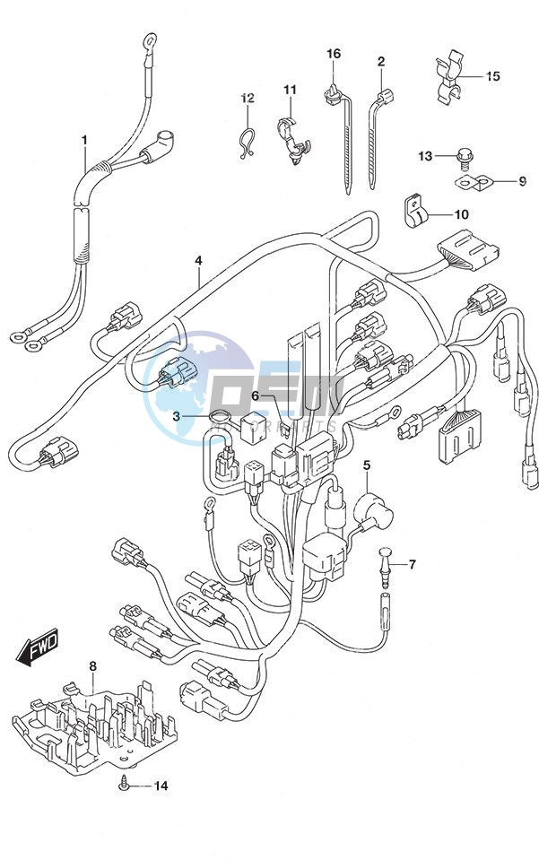 Harness Tiller Handle w/Power Tilt