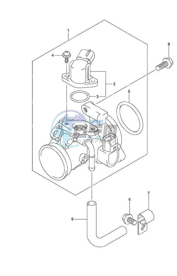 Throttle Body Tiller Handle w/Power Tilt