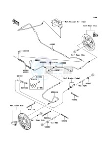 MULE_610_4X4 KAF400A8F EU drawing Rear Brake Piping