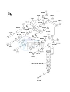 KX 500 E (E15-E16) drawing REAR SUSPENSION