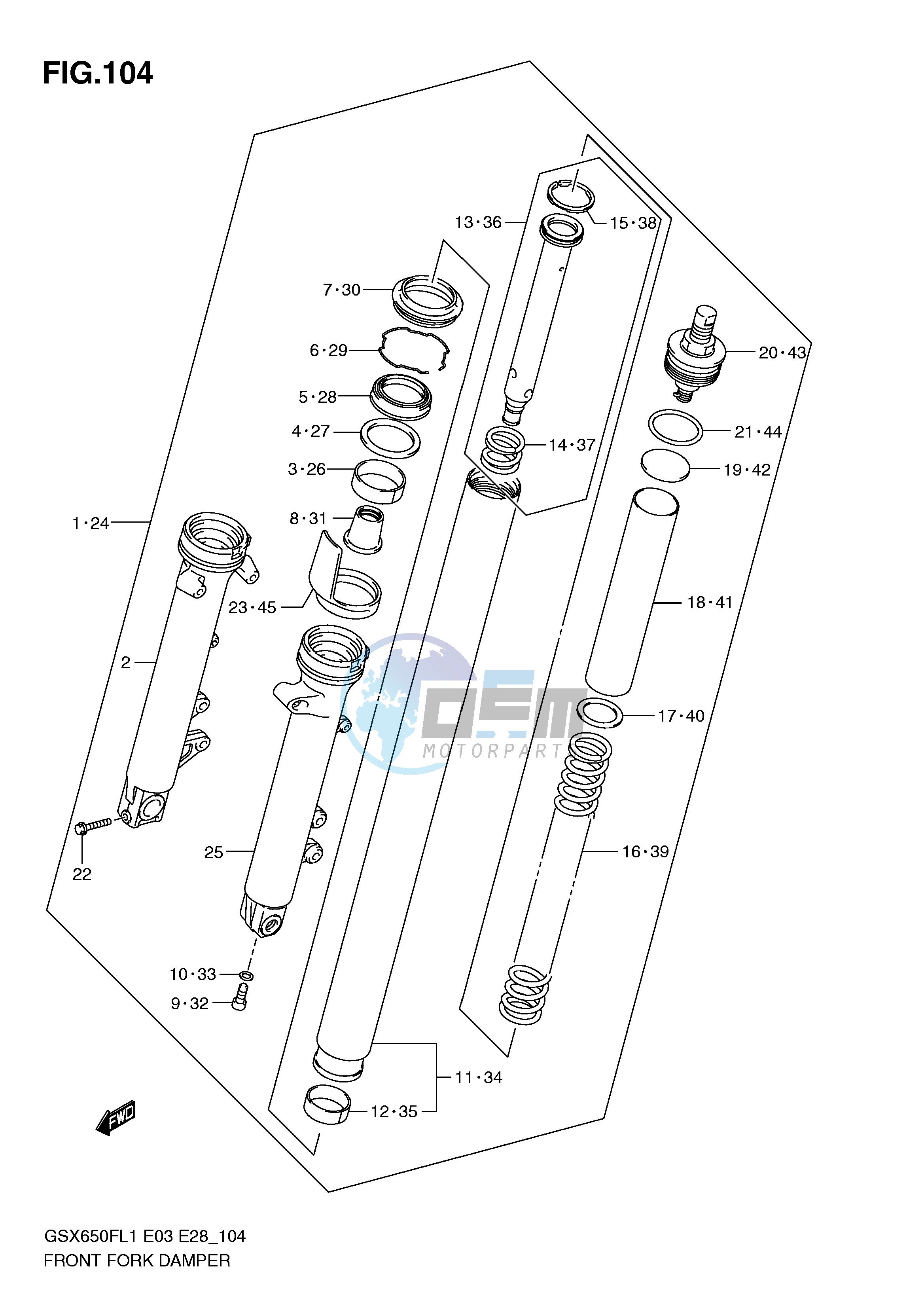 FRONT FORK DAMPER (GSX650FAL1 E33)