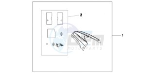 CB600F39 Australia - (U / ST) drawing REAR SEAT COWL PEARL COOL WHITE