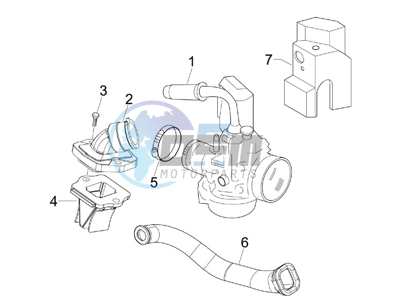 Carburettor assembly - Union pipe