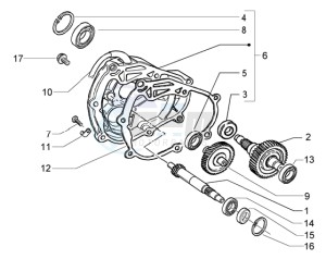 Granturismo 125 L drawing Rear wheel shaft