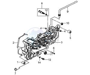 MIO 100 HU10W8-6 drawing CRANKCASE LEFT