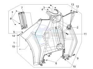 MP3 250 (USA) USA drawing Front glove-box - Knee-guard panel