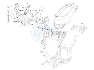 Liberty 150 4t 2v ie e3 (Vietnam) drawing Central cover - Footrests