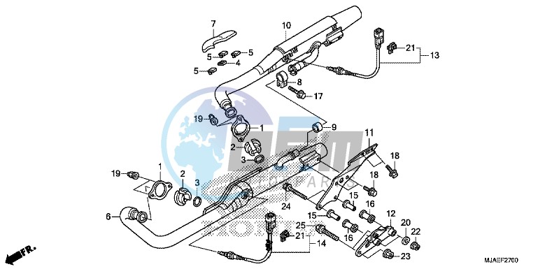 EXHAUST MUFFLER (VT750CS/ C2B/ C2S/ C)