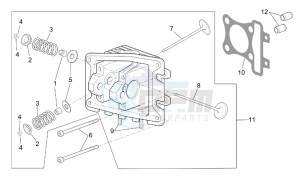 Scarabeo 100 4T e2 drawing Cylinder head - valves