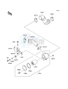 MULE 3010 DIESEL 4x4 KAF950B6F EU drawing Air Cleaner-Belt Converter